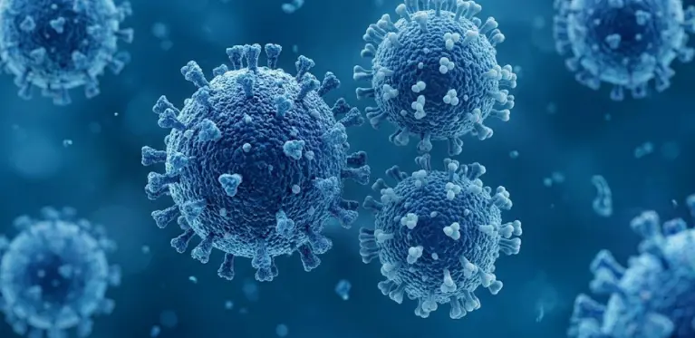 flu virus particles