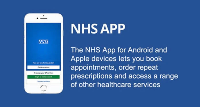 The NHS App displayed on a smartphone